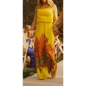 Aidan Mattox Yellow floral sundress